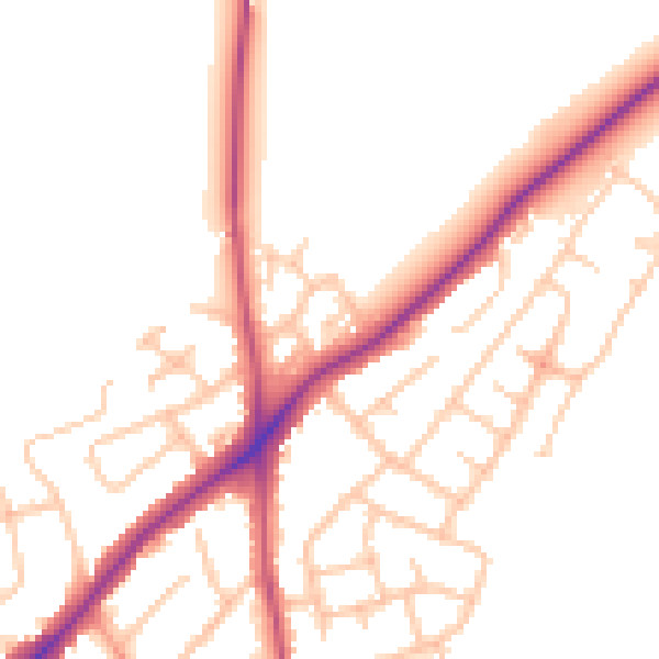 Daytime road noise heatmap for WS3 5BU