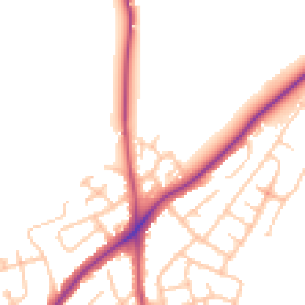 Daytime road noise heatmap for WS3 5BX