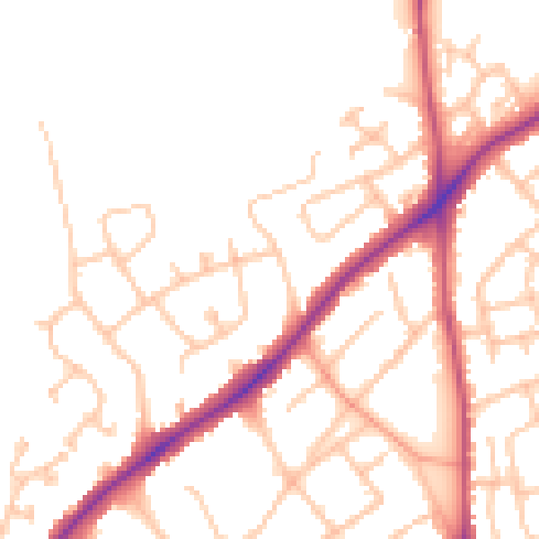 Daytime road noise heatmap for WS3 5DA