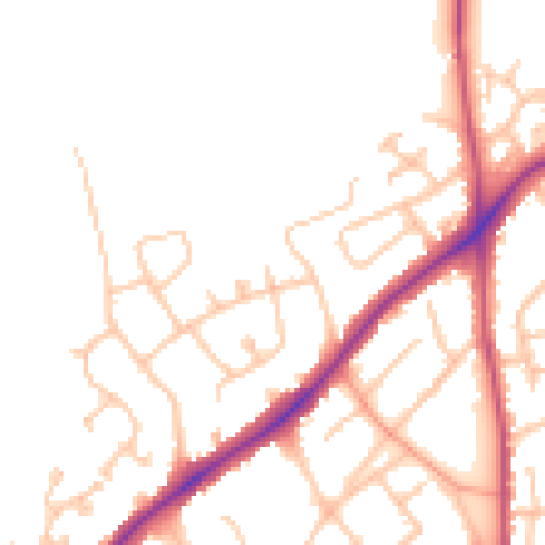 Daytime road noise heatmap for WS3 5DD
