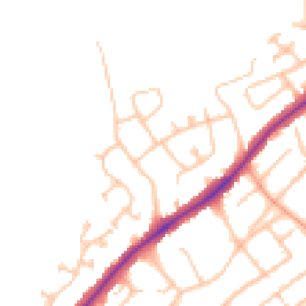 Daytime road noise heatmap for WS3 5DN