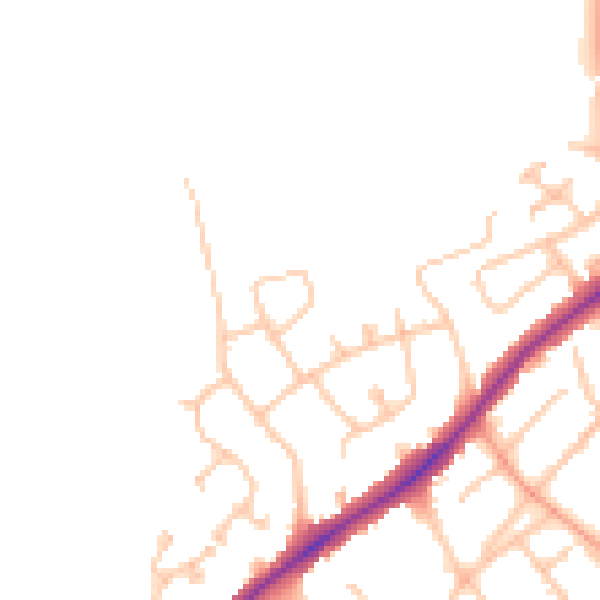 Daytime road noise heatmap for WS3 5DP