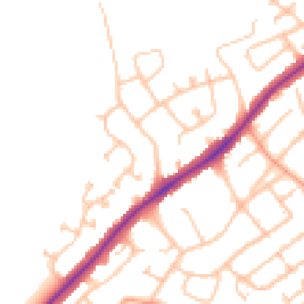 Daytime road noise heatmap for WS3 5DY