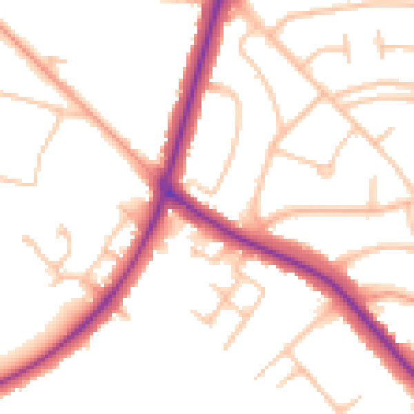Daytime road noise heatmap for WS5 3AA