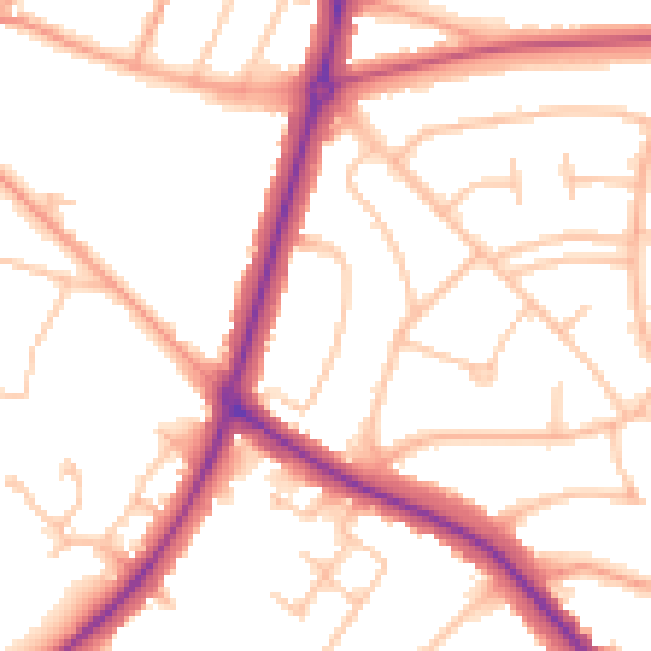 Daytime road noise heatmap for WS5 3AD