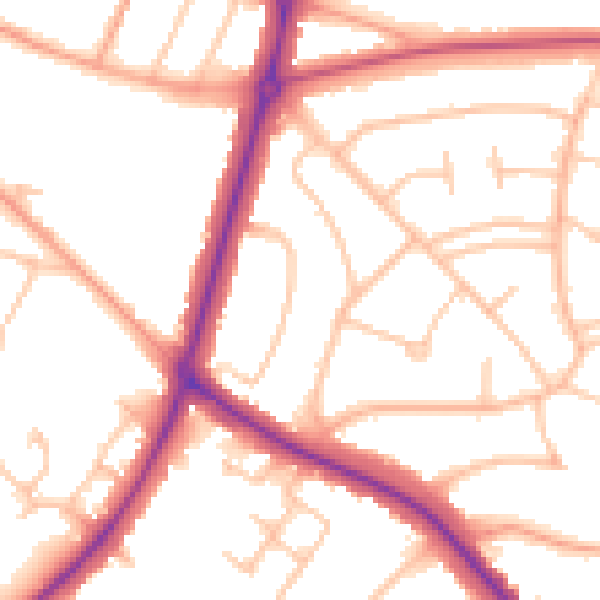 Daytime road noise heatmap for WS5 3AE