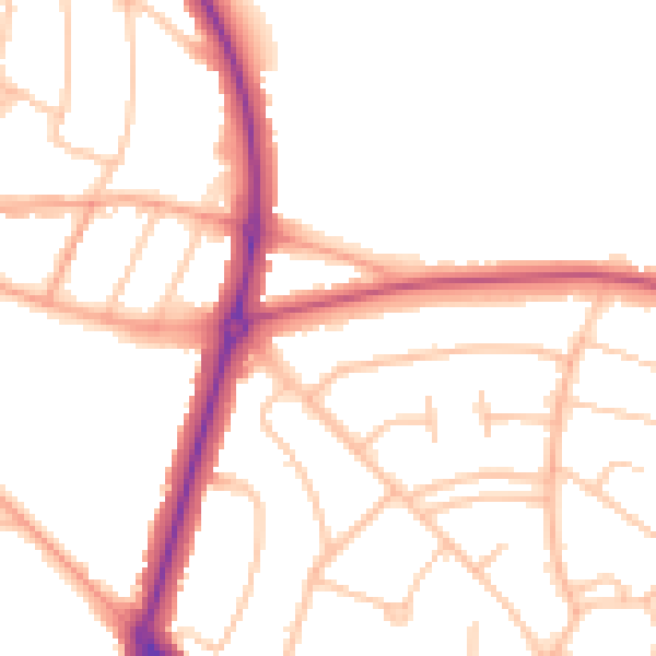 Daytime road noise heatmap for WS5 3AQ
