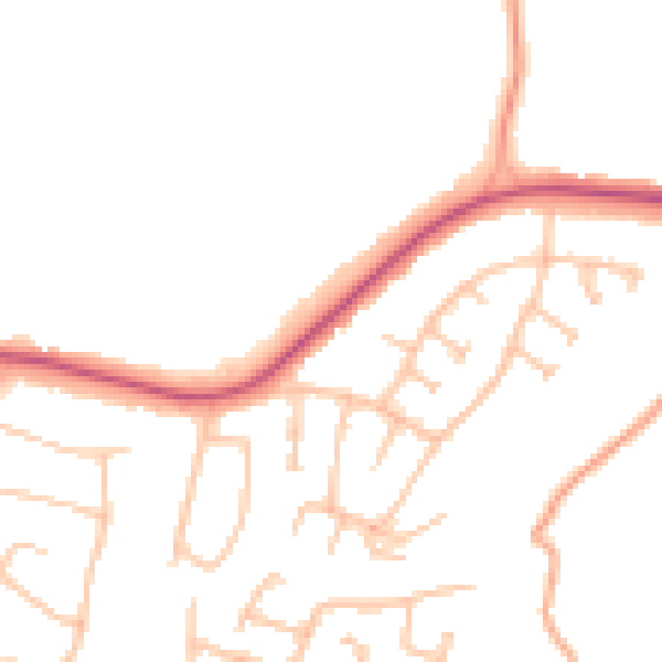 Daytime road noise heatmap for WS5 3BB