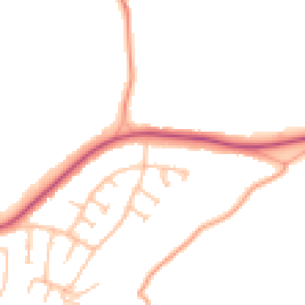 Daytime road noise heatmap for WS5 3BS
