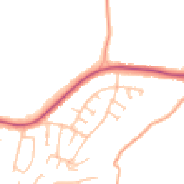 Daytime road noise heatmap for WS5 3BZ