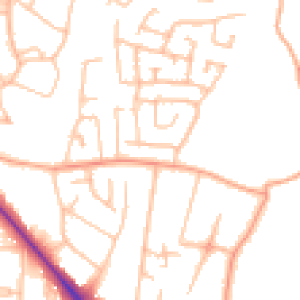 Daytime road noise heatmap for WS5 3EZ