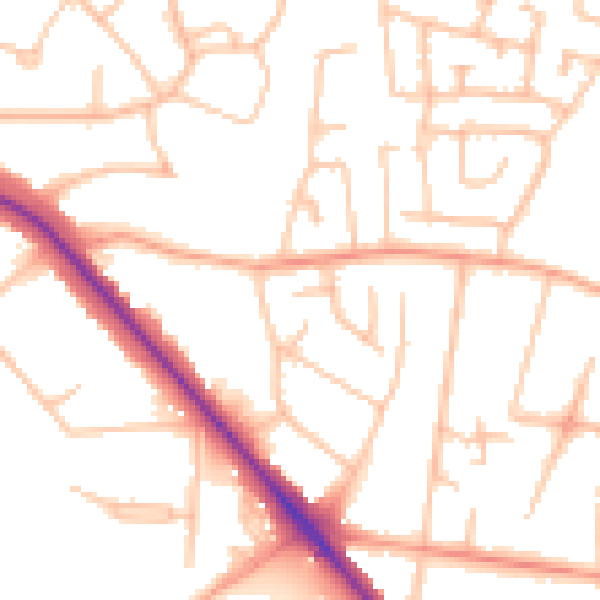 Daytime road noise heatmap for WS5 3HW