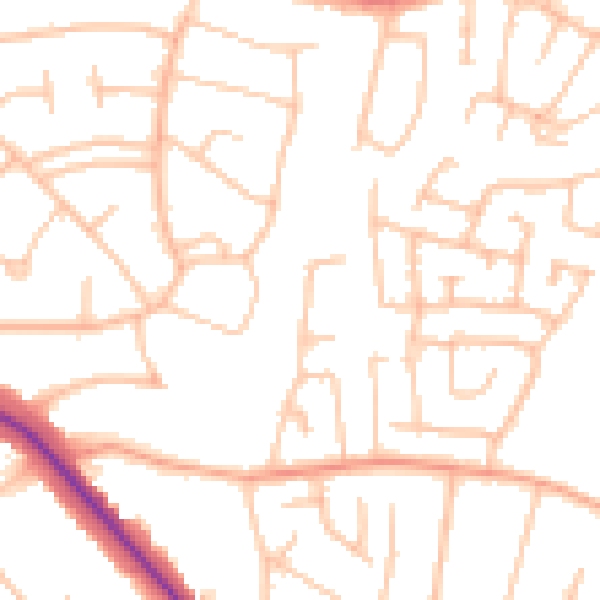 Daytime road noise heatmap for WS5 3HY