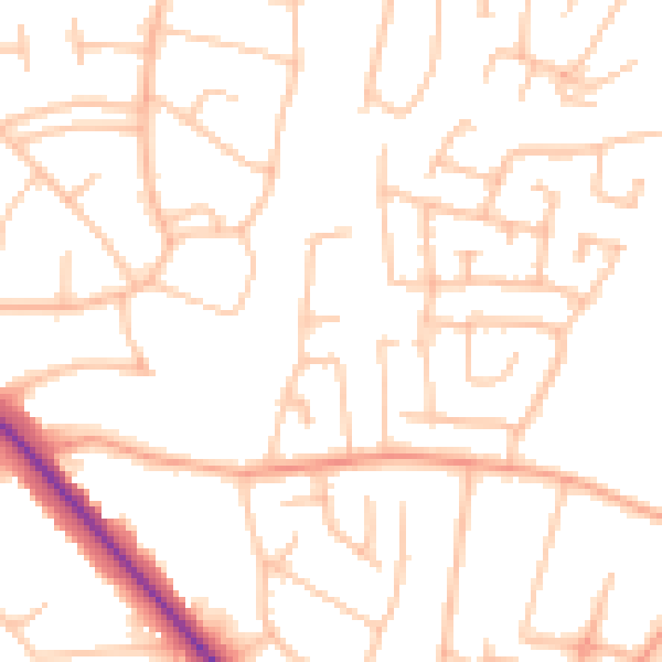 Daytime road noise heatmap for WS5 3HZ