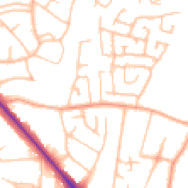 Daytime road noise heatmap for WS5 3JE