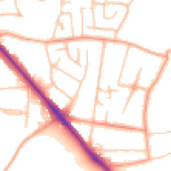 Daytime road noise heatmap for WS5 3JW