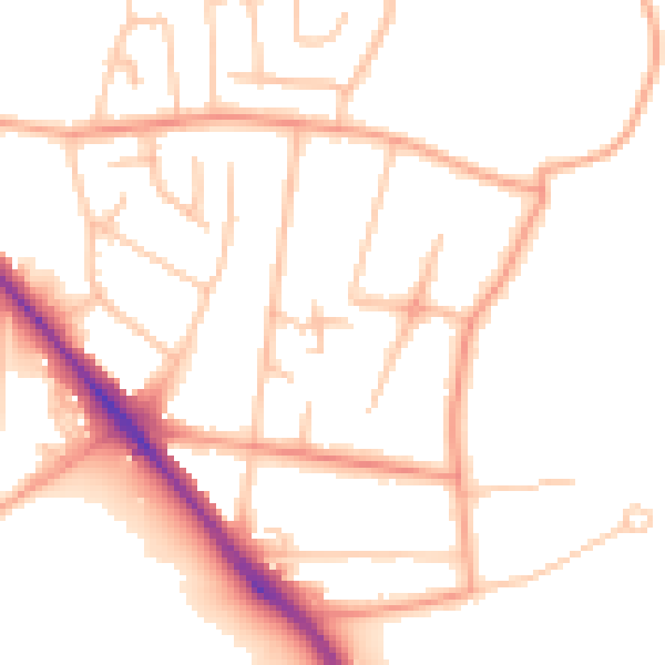 Daytime road noise heatmap for WS5 3LB