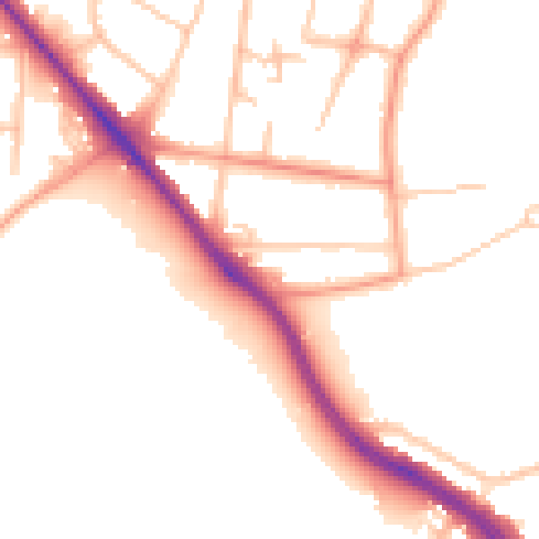 Daytime road noise heatmap for WS5 3LH