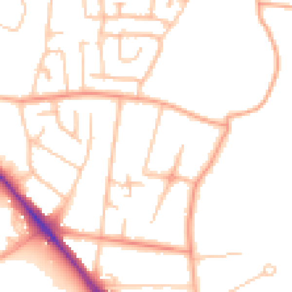Daytime road noise heatmap for WS5 3LY