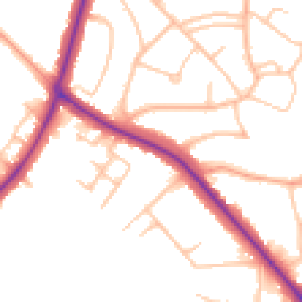 Daytime road noise heatmap for WS5 3NE