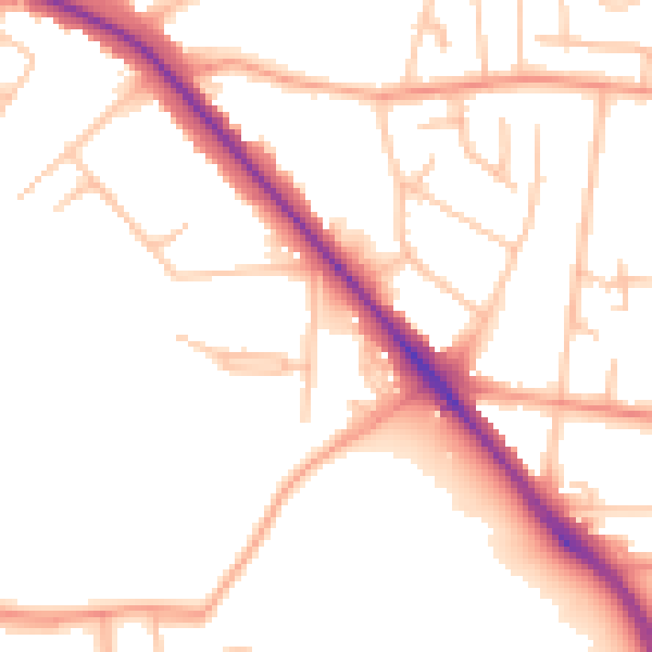 Daytime road noise heatmap for WS5 3NH