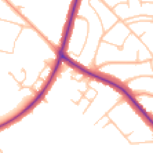 Daytime road noise heatmap for WS5 3PU