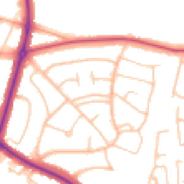 Daytime road noise heatmap for WS5 3QU