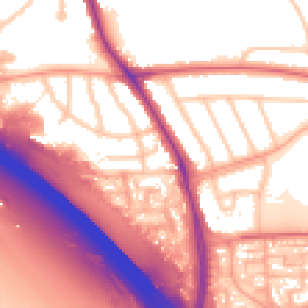 Daytime road noise heatmap for WS5 4PJ