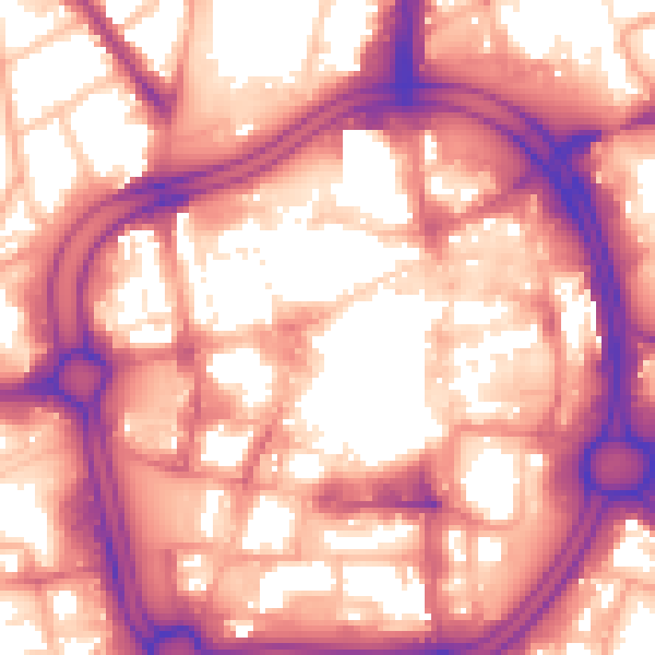 Daytime road noise heatmap for WV1 1AF