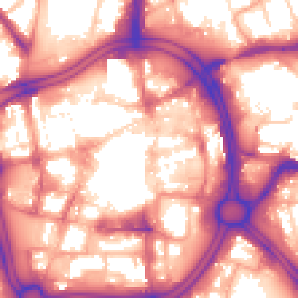 Daytime road noise heatmap for WV1 1AG