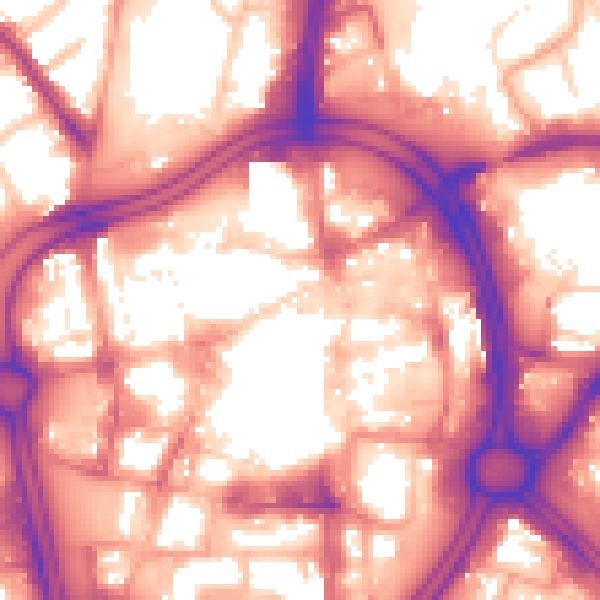 Daytime road noise heatmap for WV1 1DG