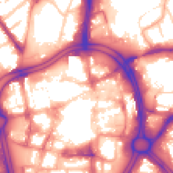 Daytime road noise heatmap for WV1 1DZ