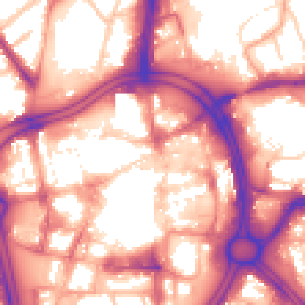 Daytime road noise heatmap for WV1 1EA