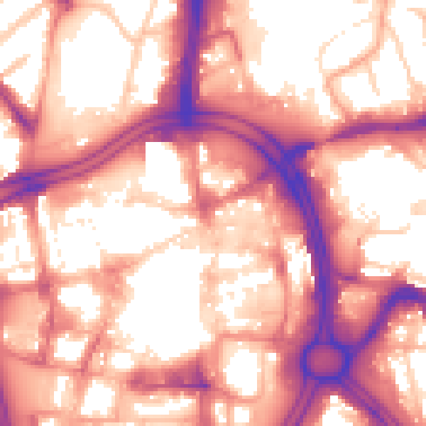 Daytime road noise heatmap for WV1 1ED