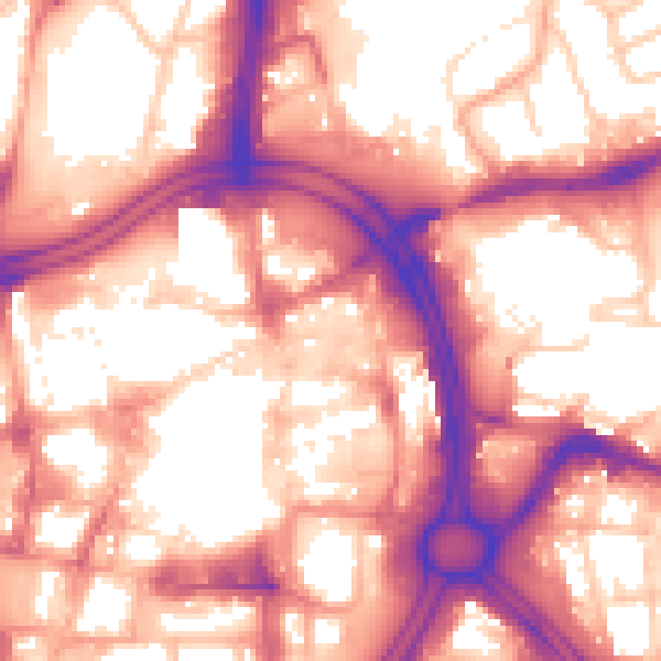 Daytime road noise heatmap for WV1 1EQ
