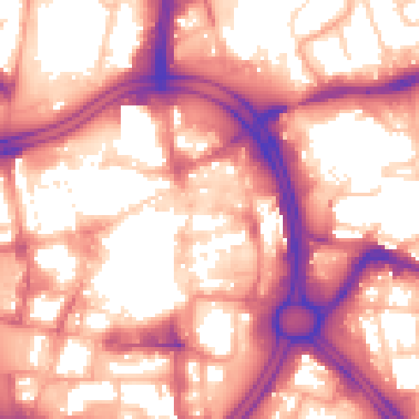 Daytime road noise heatmap for WV1 1HA