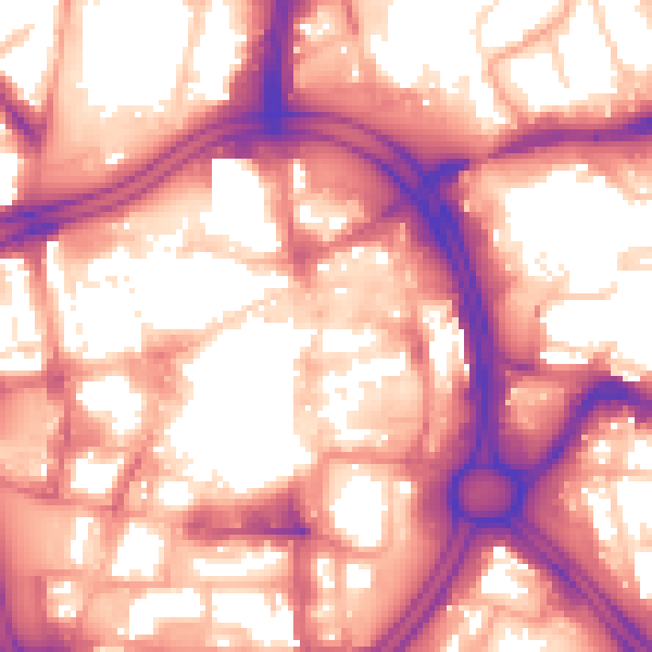 Daytime road noise heatmap for WV1 1HD