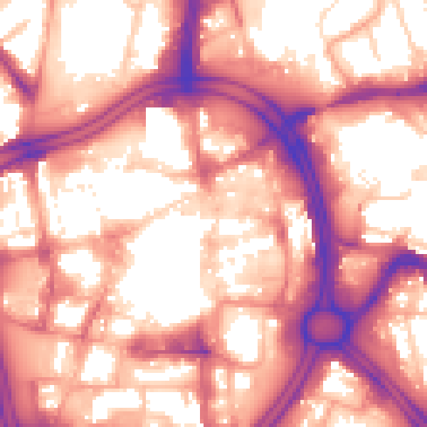 Daytime road noise heatmap for WV1 1HL