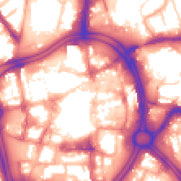 Daytime road noise heatmap for WV1 1HN