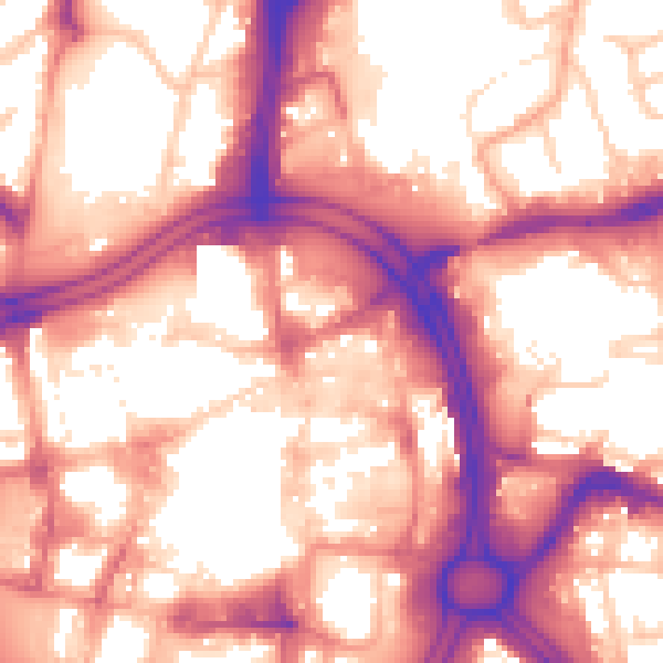 Daytime road noise heatmap for WV1 1HP