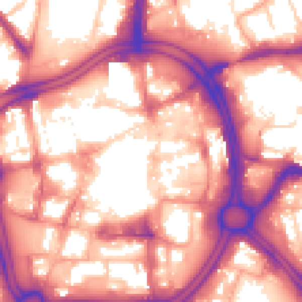 Daytime road noise heatmap for WV1 1HQ