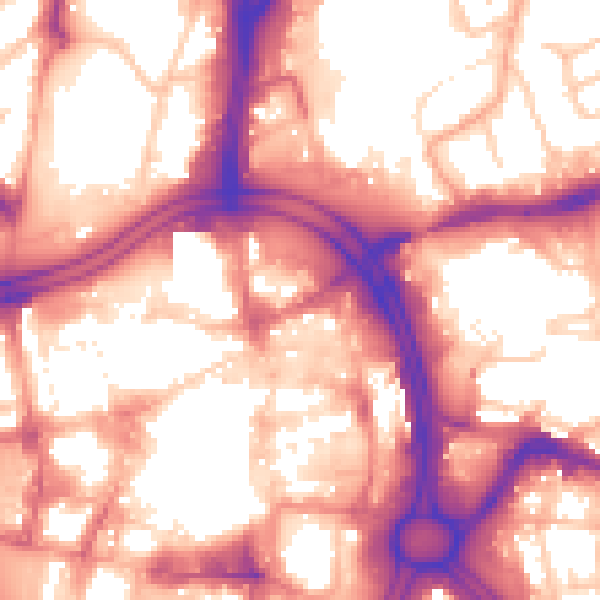Daytime road noise heatmap for WV1 1HZ