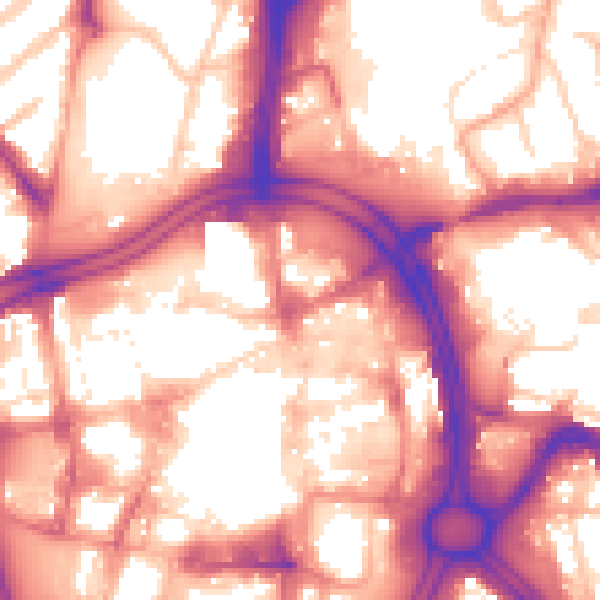 Daytime road noise heatmap for WV1 1JA