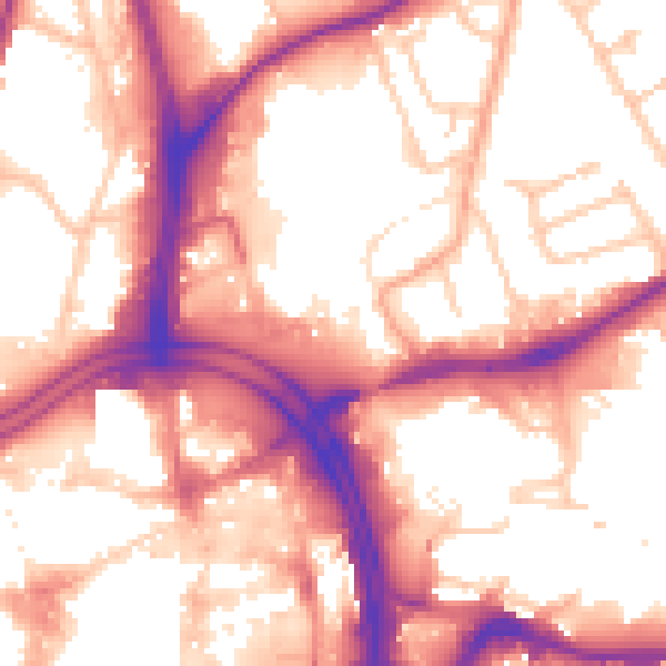 Daytime road noise heatmap for WV1 1JJ