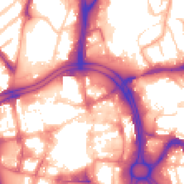 Daytime road noise heatmap for WV1 1JS