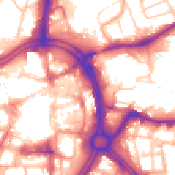 Daytime road noise heatmap for WV1 1LH
