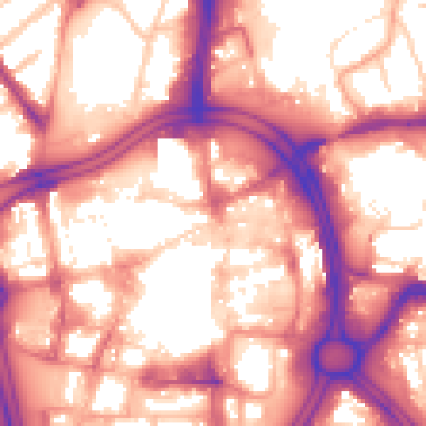 Daytime road noise heatmap for WV1 1LR