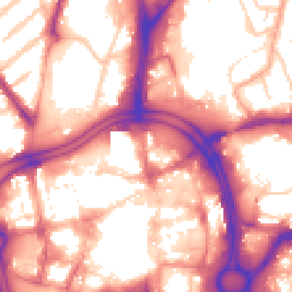 Daytime road noise heatmap for WV1 1NA