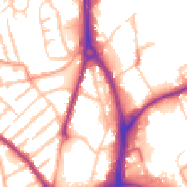 Daytime road noise heatmap for WV1 1QL