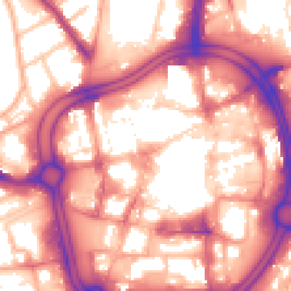 Daytime road noise heatmap for WV1 1RD